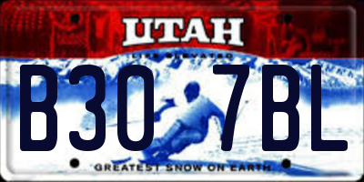 UT license plate B307BL