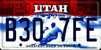 UT license plate B307FE