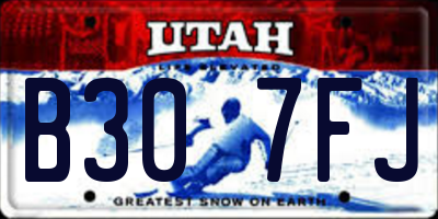 UT license plate B307FJ