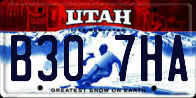 UT license plate B307HA