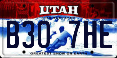 UT license plate B307HE
