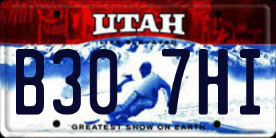 UT license plate B307HI