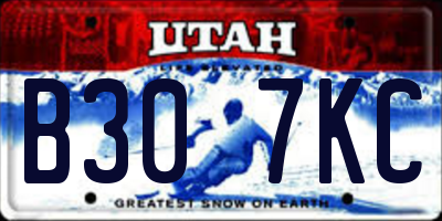 UT license plate B307KC