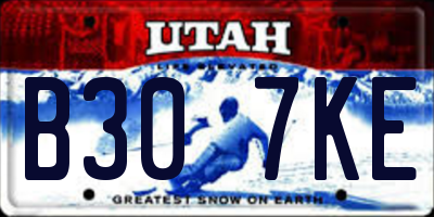 UT license plate B307KE