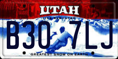 UT license plate B307LJ