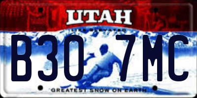 UT license plate B307MC