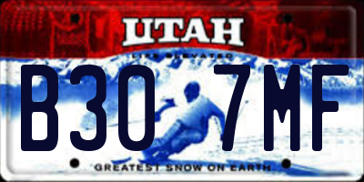 UT license plate B307MF