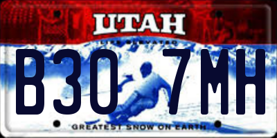 UT license plate B307MH