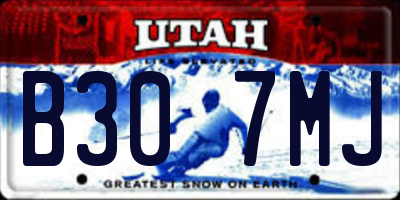 UT license plate B307MJ