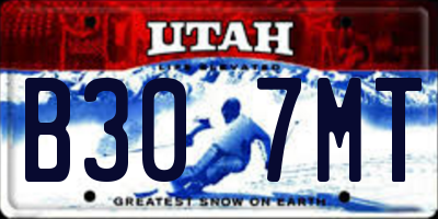 UT license plate B307MT
