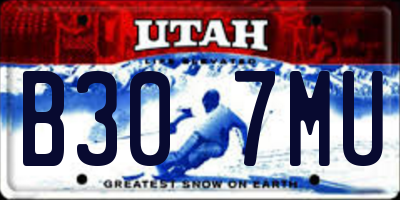 UT license plate B307MU