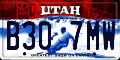 UT license plate B307MW