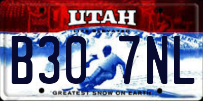 UT license plate B307NL