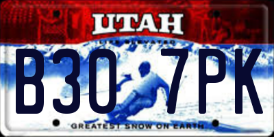 UT license plate B307PK