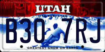 UT license plate B307RJ
