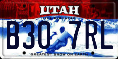 UT license plate B307RL