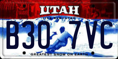 UT license plate B307VC