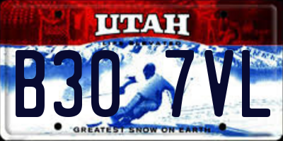 UT license plate B307VL