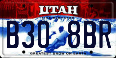UT license plate B308BR