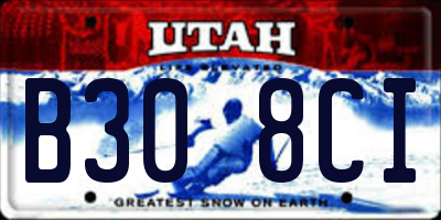 UT license plate B308CI