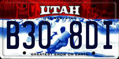 UT license plate B308DI