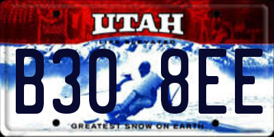 UT license plate B308EE