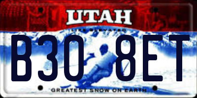 UT license plate B308ET