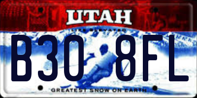 UT license plate B308FL