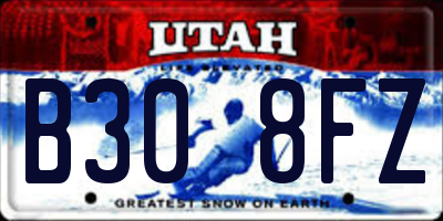 UT license plate B308FZ
