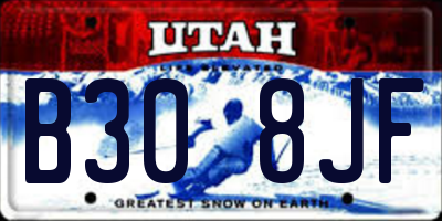 UT license plate B308JF