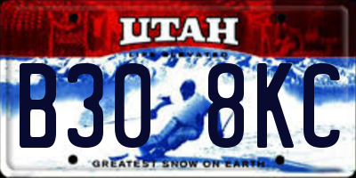 UT license plate B308KC