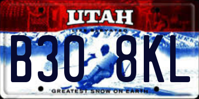 UT license plate B308KL