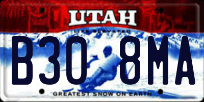 UT license plate B308MA