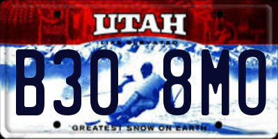 UT license plate B308MO
