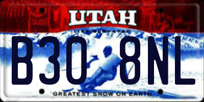 UT license plate B308NL