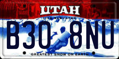 UT license plate B308NU