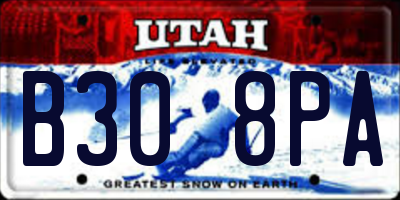 UT license plate B308PA
