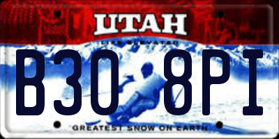 UT license plate B308PI