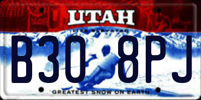 UT license plate B308PJ
