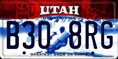 UT license plate B308RG