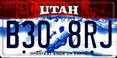 UT license plate B308RJ