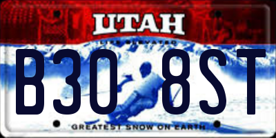 UT license plate B308ST