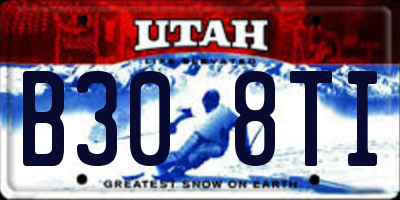 UT license plate B308TI
