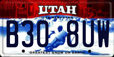 UT license plate B308UW