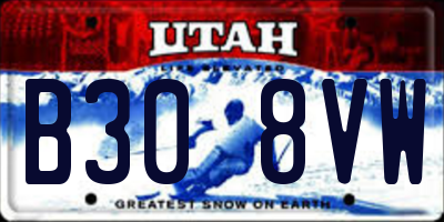 UT license plate B308VW