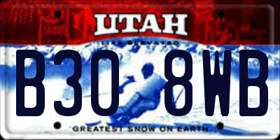 UT license plate B308WB