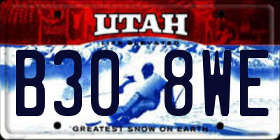 UT license plate B308WE