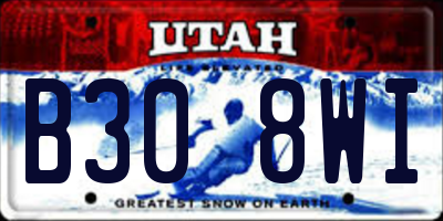 UT license plate B308WI