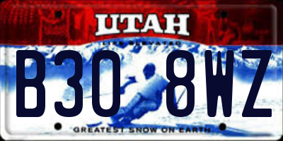 UT license plate B308WZ