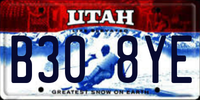 UT license plate B308YE